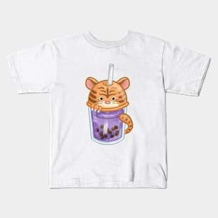Tiger Bubble Tea Kids T-Shirt